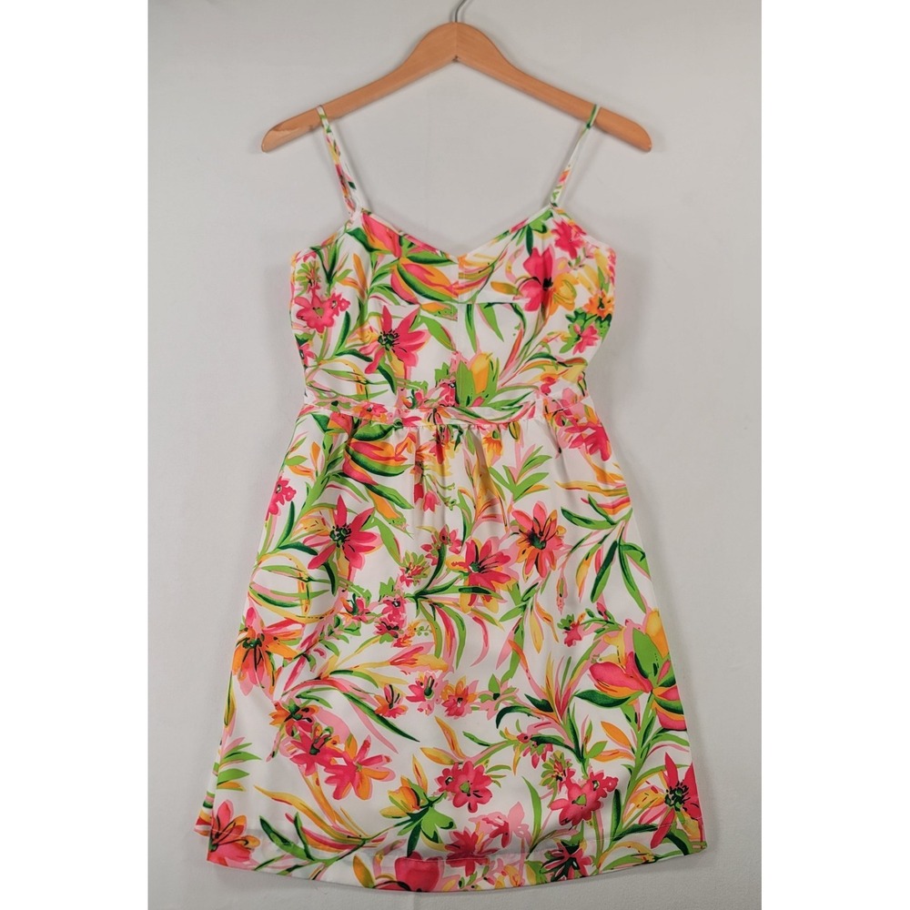 J.Crew Floral Fit & Flare Dress Size 0‎ NWT Pink Tropical Sundress Summer